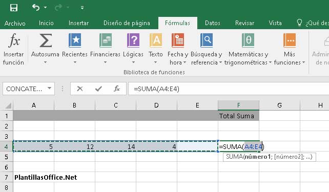 Como Sumar Columnas En Excel